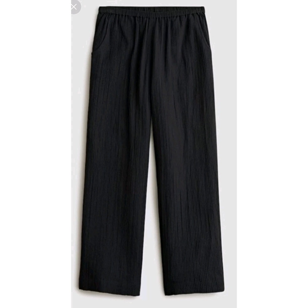 J Crew Relaxed Beach Pants Womens XS Black Airy Gauze BX630 Travel Cover Up